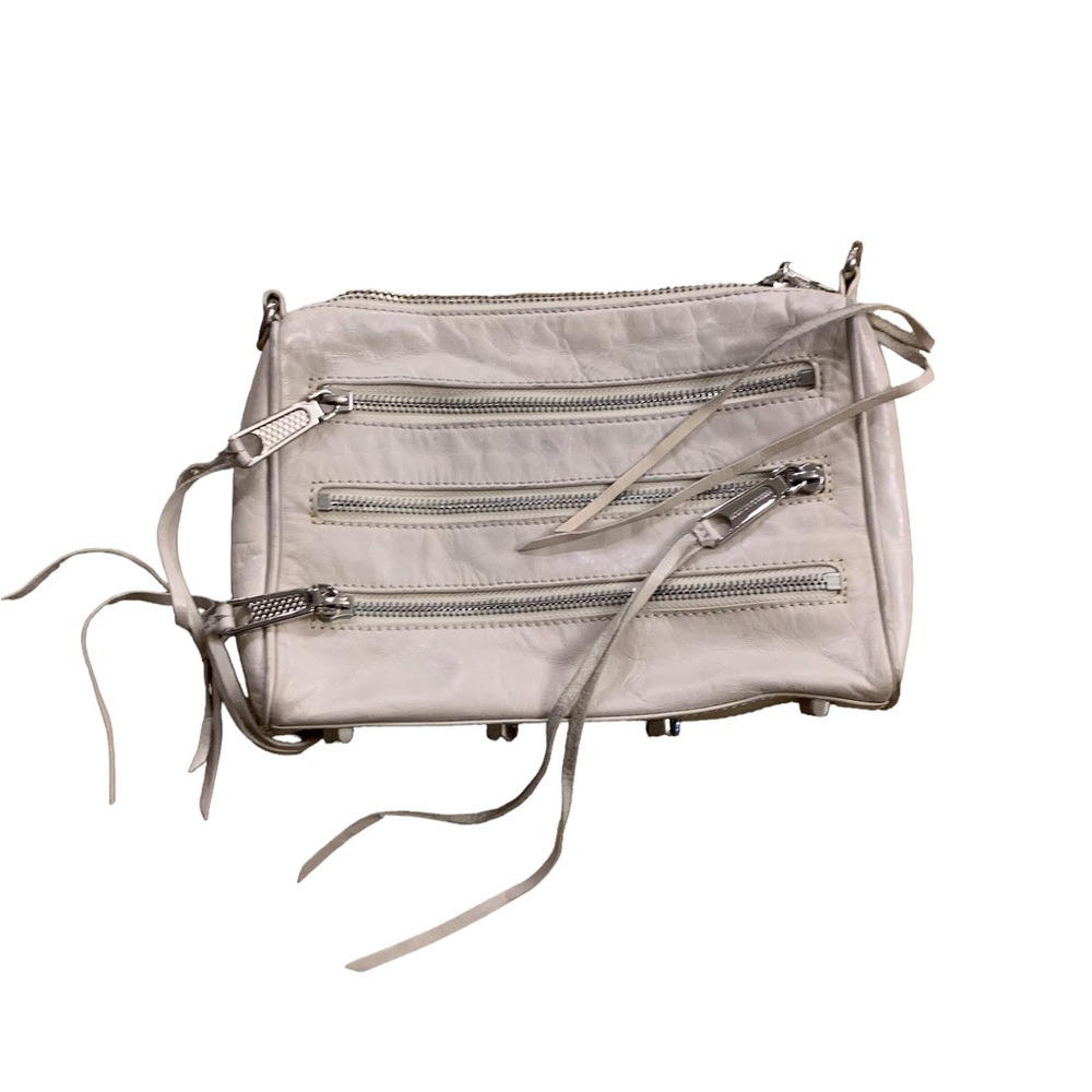 Rebecca Minkoff | Leather Mini Mac Tassels Zipper Detail Cream White Crossbody - Picture 2 of 16
